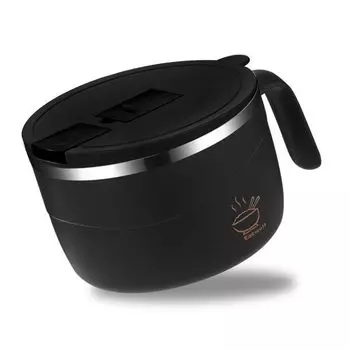 Для студентов, офисных работников, герметичные контейнеры для пищевых продуктов, миска для лапши быстрого приготовления, коробка для бенто, ланч-бокс чёрный