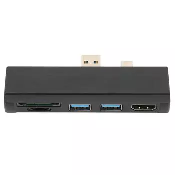 Для Surface Dock 5 в 1 5 Гбит/с Кардридер 4K Разрешение Алюминиевый Корпус Горячая Замена USB3.0 Концентратор чёрный