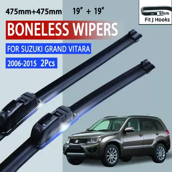 Для Suzuki Grand Vitara MK3 2006-2015 автомобильный стеклоочиститель U-образный мягкий резиновый бескаркасный без кронштейна HD автомобильные дворники 19 +19