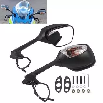 Для Suzuki GSXR750 GSXR600 GSX-R600 750 K6 K11 2011-2015 GSXR 1000 K9 2009-2013 Зеркала заднего вида Складные поворотники Светодиодный свет чёрный