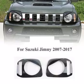 Для Suzuki Jimny 2007-2017 SP черная автомобильная передняя фара крышка фары отделка декоративная рамка ABS 2 шт. автомобильные профессиональные аксессуары чёрный
