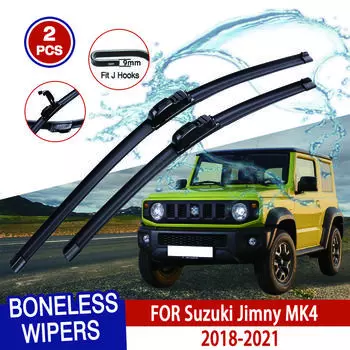 Для Suzuki Jimny MK4 2018-2021 автомобильный стеклоочиститель U-образный мягкий резиновый бескаркасный без кронштейна автомобильные дворники 16 +16