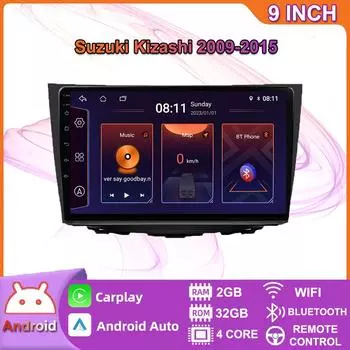 Для Suzuki Kizashi 2009-2015 автомобильное радио Android GPS навигация стерео QLED мультимедийный плеер головное устройство CarPlay 2+32GB