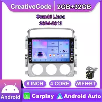 Для Suzuki Liana 2004-2013 с кнопкой Android автомобильный радиоприемник мультимедийный плеер навигация стерео GPS 2 Din Carplay 2 + 32 ГБ 2+32GB