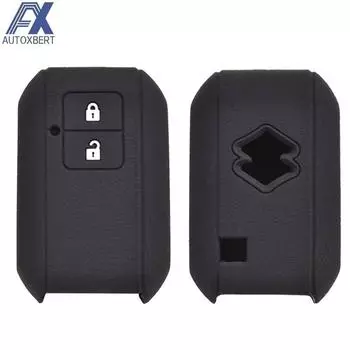Для Suzuki Swift 2017 2018 кожаный брелок-держатель с 2 кнопками силиконовый автомобильный чехол для дистанционного ключа чёрный