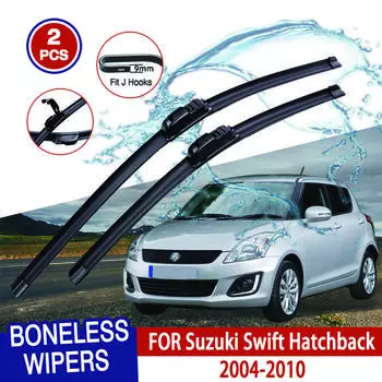 Для Suzuki Swift Hatchback 2004-2010 автомобильный стеклоочиститель U-образный мягкий резиновый бескаркасный без кронштейна автомобильные дворники 21 +18