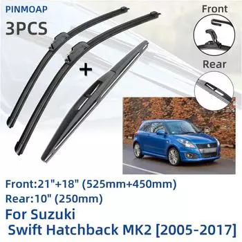 Для Suzuki Swift Hatchback MK2 2005-2017 передние и задние щетки стеклоочистителя резак аксессуары J Hook 2010 2011 2012 2013 2014 2015 2016 2017