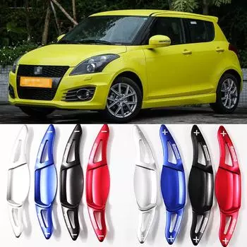 Для Suzuki Swift Sport 14-19 2 шт. рулевое колесо, алюминиевый подрулевой рычаг переключения передач серебряный