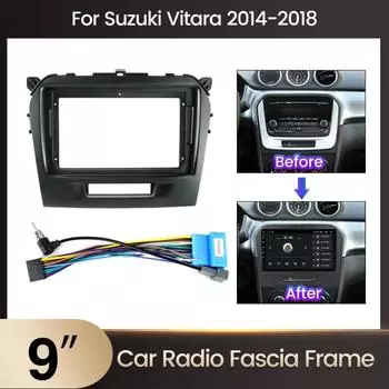 Для Suzuki Vitara 2014-2018 9-дюймовый автомобильный мультимедийный проигрыватель, защитный кронштейн для экрана, навигатор, панель приборной панели, комплект рамок для аудиосистемы 1 pcs