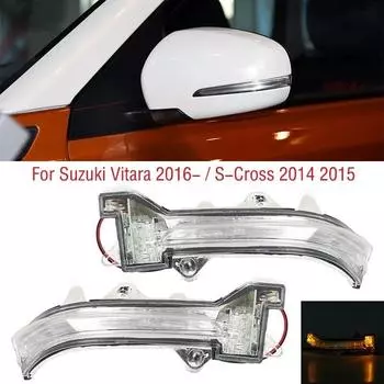 Для Suzuki Vitara 2016-/S-Cross 2014 2015 автомобиля наружное крыло двери боковое зеркало указатель поворота зеркало заднего вида индикаторная лампа 1pc left