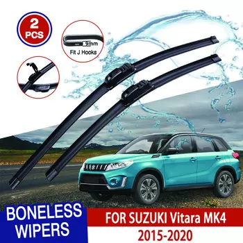 Для SUZUKI Vitara MK4 2015-2020 автомобильный стеклоочиститель U-образный мягкий резиновый бескаркасный без кронштейна HD автомобильные дворники 24 +16