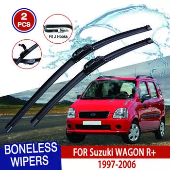 Для Suzuki WAGON R+ 1997-2006 автомобильный стеклоочиститель U-образный мягкий резиновый бескаркасный без кронштейна автомобильные дворники 20 +18