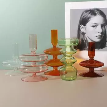 Для свадебного украшения стола, центральная часть, стеклянные подсвечники, подсвечник, ваза, винтажный