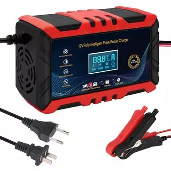 Для свинцово-кислотных аккумуляторов, быстрая зарядка, универсальный импульсный ремонт мощностью 90 Вт, входное зарядное устройство для автомобильных аккумуляторов 100 В/240 В, 12 В, 6 А, интеллектуальное обнаружение EU Plug
