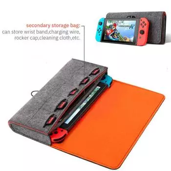 для Switch Felt Storage Bag Защитный чехол для игровой консоли Многофункциональная игровая карта Чехол для кабеля для зарядки для Nintendo Switch серый
