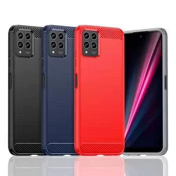 Для T-Mobile REVVL 6X Pro 5G Чехол для T-Mobile REVVL 6X 6 Pro Силиконовый чехол из углеродного волокна Для T-Mobile REVVL 6X Pro 5G Чехол T-MobileREVVL6XPro5G чёрный