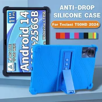 Для Teclast T50HD 2024 чехол для планшета противоударный чехол Teclast 11 дюймов Android 14 Мягкая силиконовая подставка для планшета защитная оболочка Teclast T50HD красный