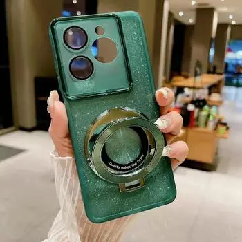 Для Tecno Camon 30 Pro 5G Camon30 мягкий блестящий чехол-подставка с магнитным кольцом защитный чехол для Infinix Note40 Pro Plus Pova 6 Neo силиконовый бампер из ТПУ Spark 20C фиолетовый