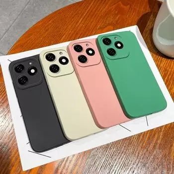 Для Tecno Hot 40i Camon 20 Premier Pova 5 Spark 10 20C Spark Go 2024 Pop 8, чехол для телефона, однотонный жидкий силиконовый чехол с защитой от падения, чехол для Tecno Tecno Camon 20 4G