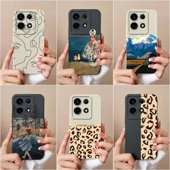 Для Tecno Pova 4 5 Pro Infinix Note 30 Pro VIP 30i Itel A60s A04 A05s чехол для телефона черный, белый цвет матовый модный мягкий силиконовый противоударный бампер из ТПУ Infinix GT 10 Pro