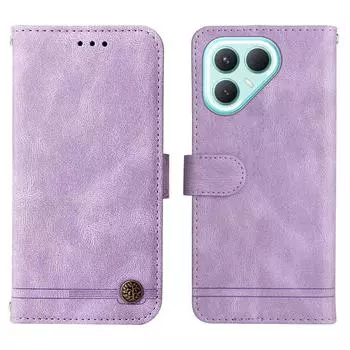 Для TECNO Pova 7 Pro 5G Кожаные чехлы-кошельки Чехол для телефона с тактильной кожей и подставкой с ремешком Purple