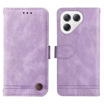 Для TECNO Pova 7 Ultra 5G Кожаные чехлы-кошельки Кожа на ощупь Чехол для телефона Подставка с ремешком Purple
