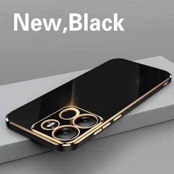 Для Tecno Spark Go 2023 Pop 5 LTE защитный чехол с гальваническим покрытием противоударный Infinix Smart 7 6Plus чехол силиконовый мягкий ТПУ Tecno Spark Go 2023 чёрный