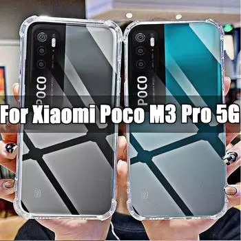Для телефона Xiaomi Poco M3 Pro 5G мягкий чехол HD прозрачный для Xiaomi Poko M3Pro 5g 6,5 M2103K19PG противоударные чехлы против царапин Poco M3 Pro 5G чистый