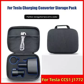 Для Tesla CCS1 J1772 зарядное устройство адаптер сумка для хранения удобный дорожный чехол EVA для электрической зарядки автомобильные аксессуары водонепроницаемый чёрный