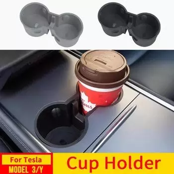 Для Tesla Console Cup Holder Insert-Upgrade Tesla Model 3/Y Accessories Anti-Slip Silicone Center Console Cup Holder серый