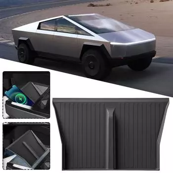Для Tesla Cybertruck 2024 беспроводная зарядная площадка автомобильный коврик для пикапа внутренний зарядный коврик автомобильный телефон нескользящий защитный аксессуар H1X0
