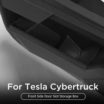 для Tesla Cybertruck 2025 2025 автомобильный ящик для хранения на дверь 2 шт. TPE передний лоток для хранения органайзер для уборки черный