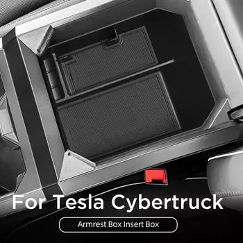 для Tesla Cybertruck 2025 2025 Центральная консоль Подлокотник Ящик для хранения Автомобильный лоток Организация Уборка Аксессуары для салона автомобиля Черный