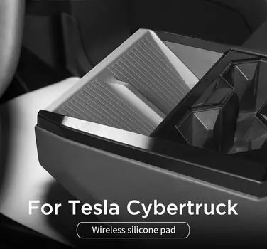 для Tesla Cybertruck 2025 Беспроводная зарядка Силиконовый противоскользящий защитный коврик Нескользящий коврик Автомобильный пикап Аксессуар
