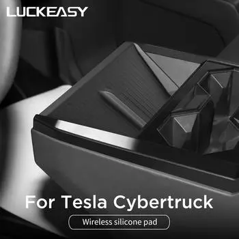 Для Tesla Cybertruck 2025 беспроводная зарядная панель автомобильные аксессуары для салона автомобиля нескользящий коврик для зарядного устройства пикап защитная накладка