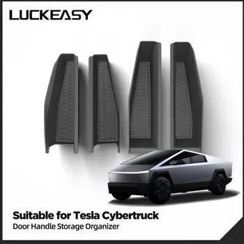 Для Tesla Cybertruck 2025 ящик для хранения дверных ручек автомобиля Аксессуары для салона автомобиля ABS Передняя задняя дверь Органайзер Лоток для хранения