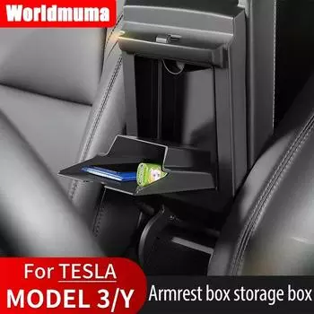Для Tesla Hidden Storage Box Magnetic Center Console Hidden Storage Box Для Tesla Model 3 Y Armrest Hidden Organizer Accessories