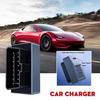 Для Tesla Highland 2024 скрытый адаптер OBD Plug 27 Вт новый двойной зарядный и порты Play USB-C Fast V4Y2