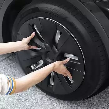 Для Tesla Hub Cover 19 дюймов 4 шт./компл. Auto Hub Cover Modification Decorative Protection Wheel Ring Подходит для Tesla Model Y 2020-2024 For Tesla&Model Y