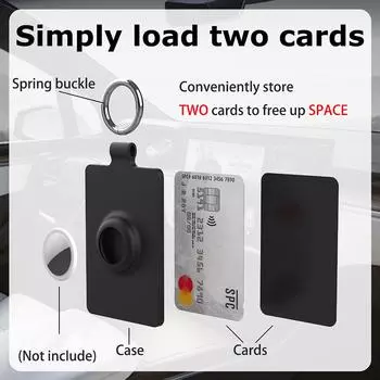 Для Tesla Key Card Holder с слотом для карты-ключа Cybertruck Cover Rings Keychain For Model P P3S5 Black-For Airtag