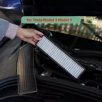 Для Tesla MODEL3 MODEL Y 2017-2024 внешний воздухозаборник пылезащитный фильтр кондиционера передняя крышка сетчатый фильтр PM2.5 фильтр
