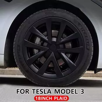 Для Tesla Model 3 2019-2025 автомобильный колпак ступицы 18-дюймовый клетчатый производительный сменный колпак колеса автомобильный колпак ступицы полный обод крышка 4 шт.