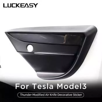 Для Tesla Model 3 2023 ABS передняя противотуманная фара модифицированный ветровой нож защита бампера автомобильная наклейка аксессуары для внешнего украшения M3-EX98BLACK