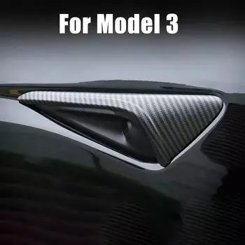 Для Tesla Model 3 2024 Боковая крышка камеры Защитная линза Авто Боковая камера Отделка Внешние детали Защитная камера матовый черный