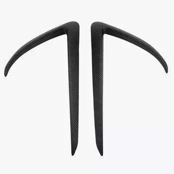Для Tesla Model 3 ABS Carbon Fibre Передняя отделка лезвия автомобиля Стайлинг Декор Модификация Передняя противотуманная фара Спойлер Светильник лезвия 2017-2024