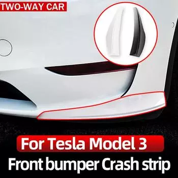Для Tesla Model 3 автомобиля ABS яркий угловой передний бампер защита от столкновений полоса покрытия ремонт защитное украшение 3 Black 2pcs