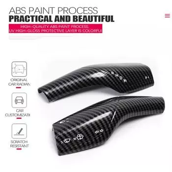 Для Tesla Model 3 Аксессуары Украшение из углеродного волокна Рулевое колесо Рычаг рулевого управления Модель Y Наклейки на контроллер стеклоочистителя чёрный