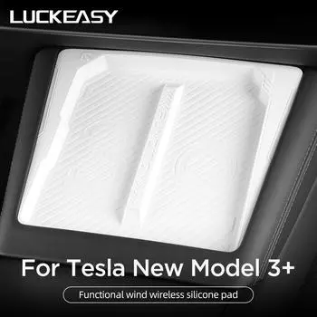 Для Tesla Model 3 Беспроводная зарядная панель model3 Highland 2025 Силиконовый пылезащитный зарядный коврик Аксессуары для салона автомобиля
