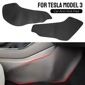 Для Tesla Model 3 Foot Pad Anti Kick Pad 2PCS Автоаксессуары Центральное управление автомобиля Боковая защита Kick Pad Аксессуары для интерьера Декоративная отделка Carbon Fiber