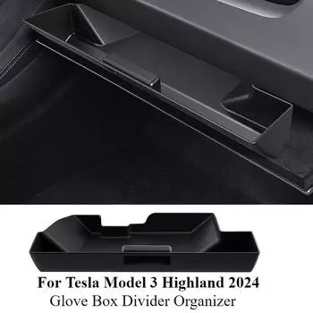 Для Tesla Model 3 Highland 2024 автомобильные аксессуары разделитель перчаточного ящика органайзер разделительные пластины держатель для хранения контейнер перчаточного ящика чёрный